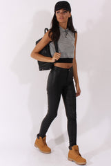 Grey Sleeveless Cropped Hoodie - Titania