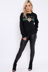 Black Tokyo Slogan Sweatshirt - Lilah