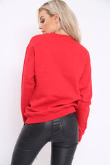Red Tokyo Slogan Sweatshirt - Lilah