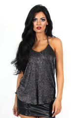 Kimora Black Tie Neck Top