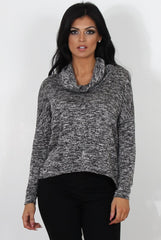 Maira Grey Cowl Neck Top
