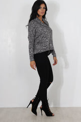 Maira Grey Cowl Neck Top