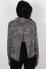 Maira Grey Cowl Neck Top