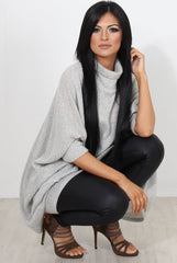 Rosane Grey Cowl Neck Jumper