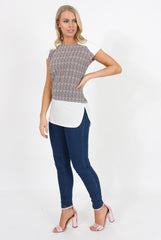 Pink and Black Zig Zag Patterend Tee - Jayla