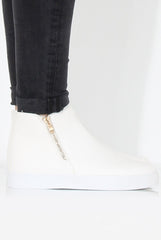 White Snakeskin Hightop Trainer - Tracey