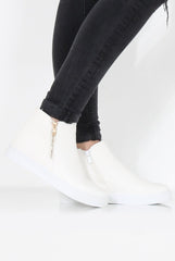 White Snakeskin Hightop Trainer - Tracey