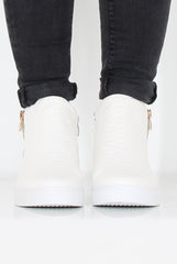 White Snakeskin Hightop Trainer - Tracey