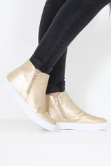 Gold Snakeskin Hightop Trainer - Tracey