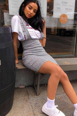 Black White Houndstooth Crepe Ruffle Dress - Maisy