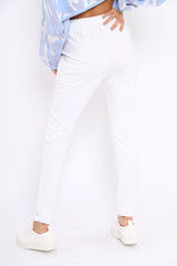 White Elasticated Waist Joggers - Trina