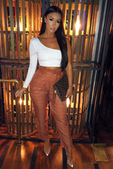Rust Check Paper Bag Trousers - Irma