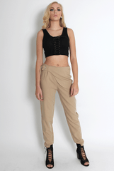 Jeannette Beige Cigarette Trousers