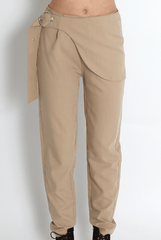 Jeannette Beige Cigarette Trousers