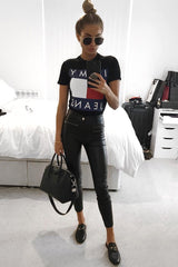 Black In My Jeans Crew Neck Top - Tura