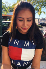 Black In My Jeans Crew Neck Top - Tura