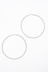 Silver Large Twist Detail Hoops - Tylasia