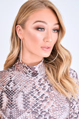 Silver Large Twist Detail Hoops - Tylasia