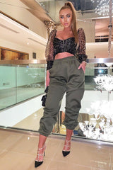 Khaki Oversized Joggers - Erica