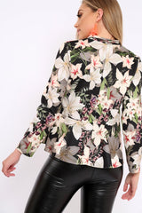 Black Floral Peplum Top - Tyra