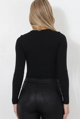 Una Black Tie Front Bodysuit