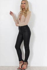 Una Stone Tie Front Bodsuit