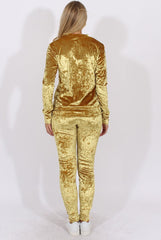 Mustard Crushed Velvet Tracksuit - Romy