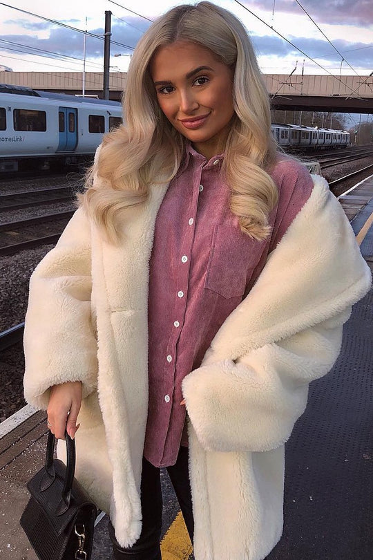 Pink Corduroy Oversized Shirt - Ennie