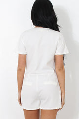 Dero White Crochet Playsuit