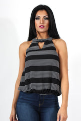 Carly Black High Neck Top