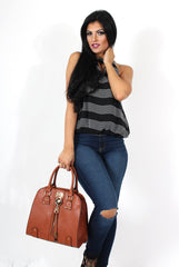 Carly Black High Neck Top