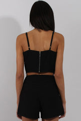 Black & Blue Floral Embroidered Co-ord - Alessia