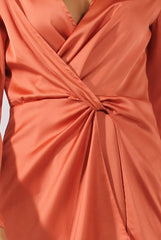 Rust Silky Front Twist Playsuit - Venus
