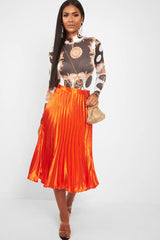 White Chain Print Slinky High Neck Bodysuit - Abira