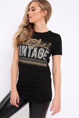 Black Vintage Slogan T-shirt - Aaya