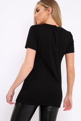 Black Vintage Slogan T-shirt - Aaya