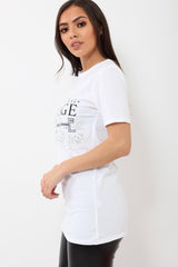 White Vintage Love Slogan T-shirt - Mariana
