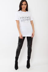 White Vintage Love Slogan T-shirt - Mariana