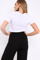 White Vintage Slogan T-shirt - Aaya