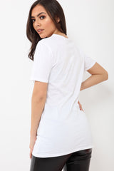 White Vintage Love Slogan T-shirt - Mariana