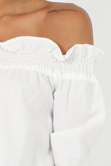 White Off Shoulder Crop Top - Violetta