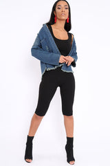 Denim Distressed Frayed Hem jacket - Violetta