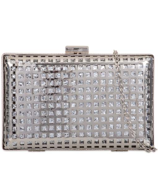 Glitter Grid Box Clutch Bag - Verity