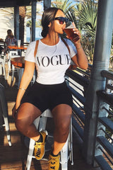 White Vogue Slogan Top - Birda