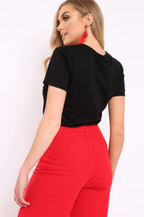 Black Vogue Slogan T-shirt - Alana