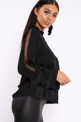 Black Tassel Blouse - Wallis