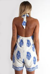 Mary White Paisley Print Playsuit