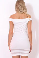 White Sleeveless Bodycon Dress-Sheena