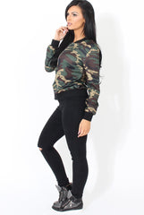 Khaki Camouflage Bomber Jacket - Wendy