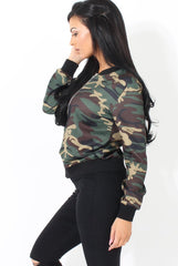 Khaki Camouflage Bomber Jacket - Wendy